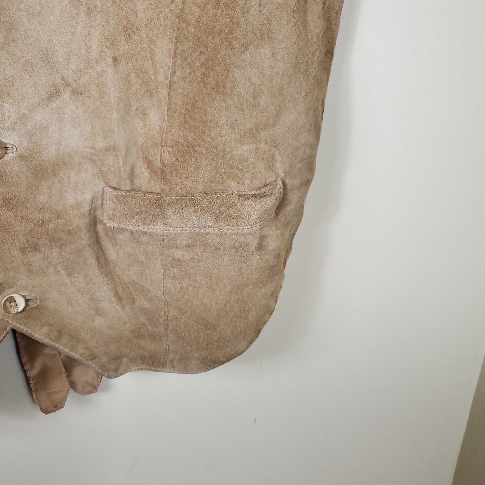 Vintage Basic Elements Leather Button-Up Vest Siz… - image 5